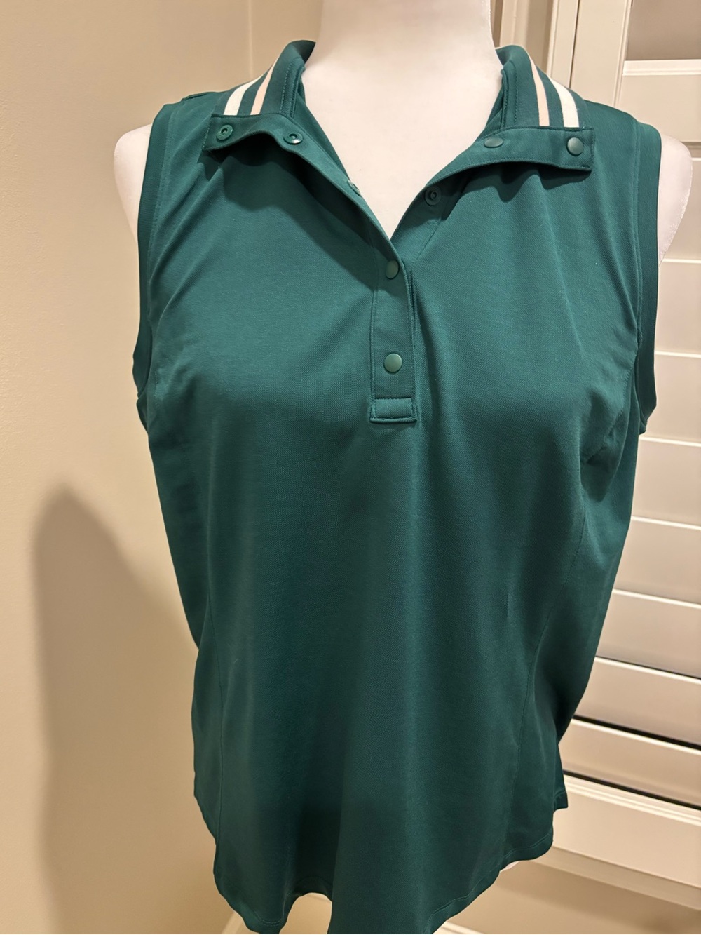 Sleeveless Green Polo Tank Top / golf  - Large